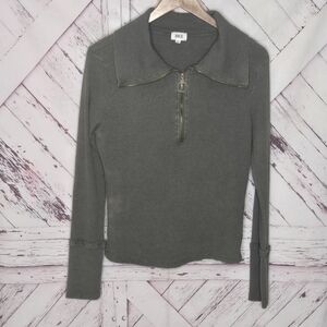BKE Olive Green Zip Thermal Shirt *flaw*